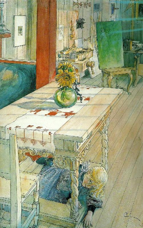 Carl Larsson kurragomma oil painting image